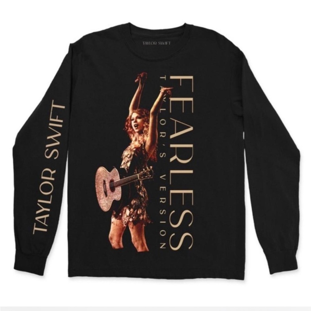 Taylor Swift Fearless Tour 2023 black long sleeve t-shirt size XS